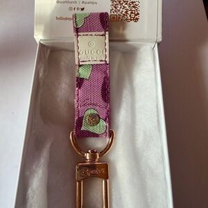 Authentic Upcycled Burgundy Gucci Love Hearts Key Fob by Spark’l